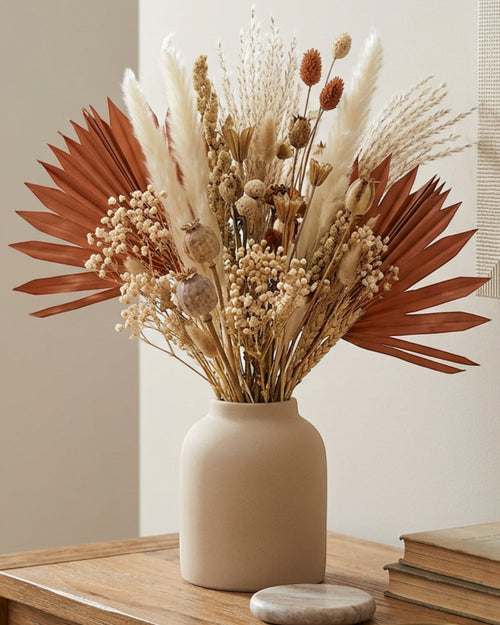 Mvdxq Mixed Dried Floral Accent Set Terracotta 20 in - Lifestyle view