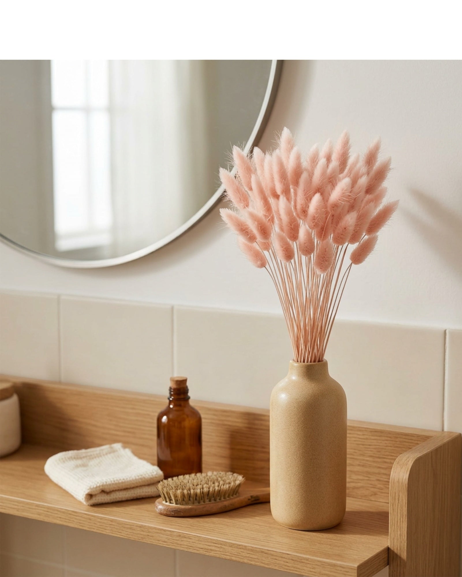 Mvdxq Preserved Bunny Tail Bouquet Blush 16 in 30 Stems - Lifestyle view